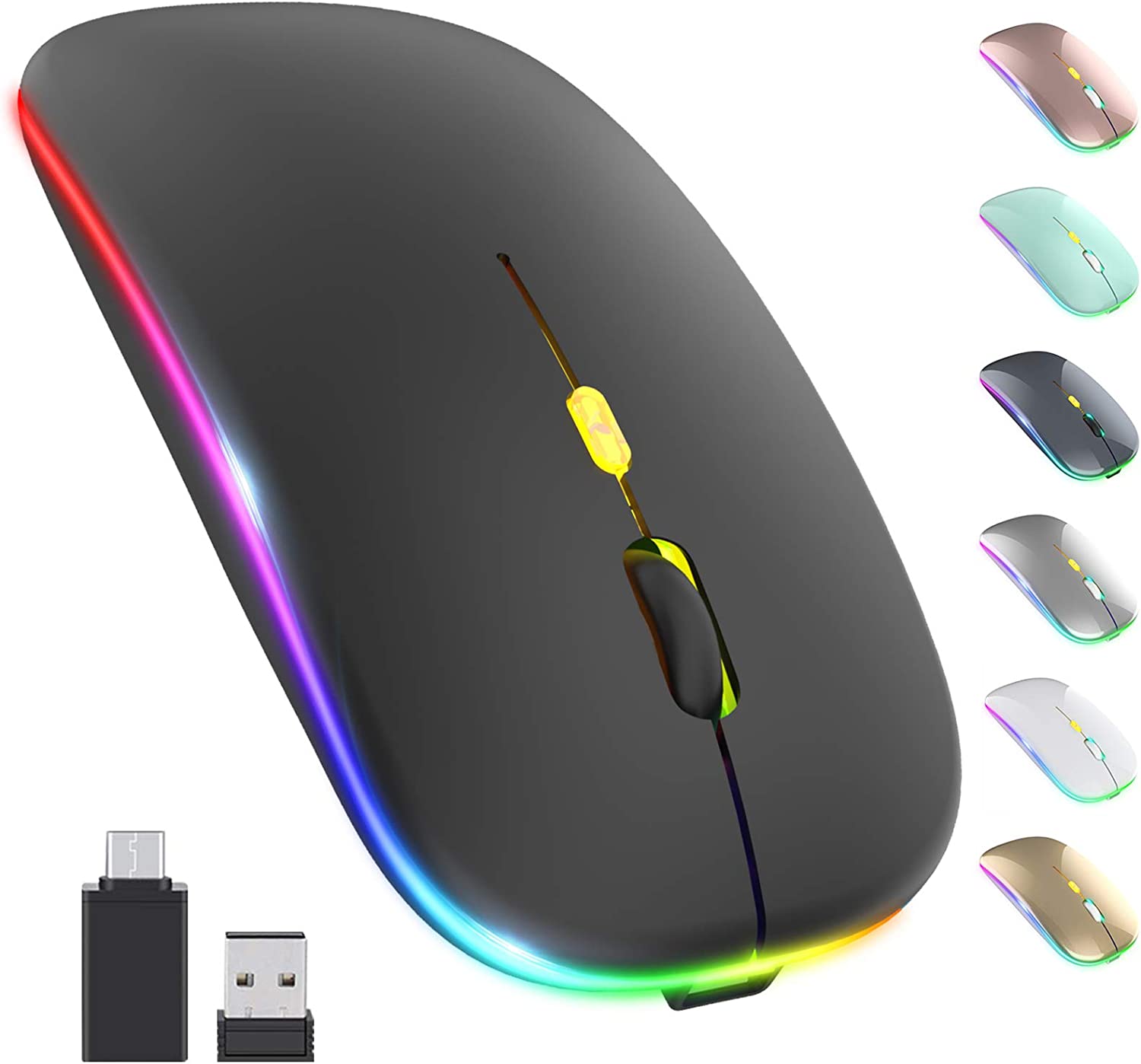 7 Colors LED Wireless Mouse with
